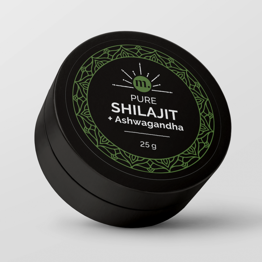 MELS Shilajit + Ashwagandha. Brukes for energi, stressmestring, konsentrasjon, hukommelse, fertilitet, økt libido / sexlyst og styrking av immunforsvaret.