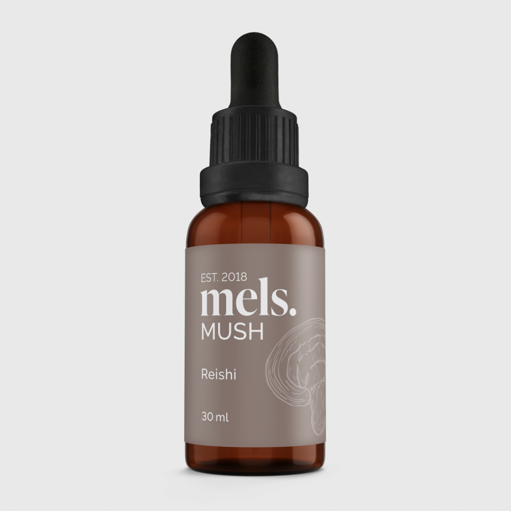 MELS MUSH Reishi (Ganoderma lucidum). Sopptinktur med adaptogen Reishi-ekstrakt for å støtte immunsystemet og fremme ro, balanse, søvn og generell trivsel. Konsentrasjon er på 10:1.